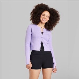 Target Women's Button-Front Cardigan - Wild Fable Lavender M